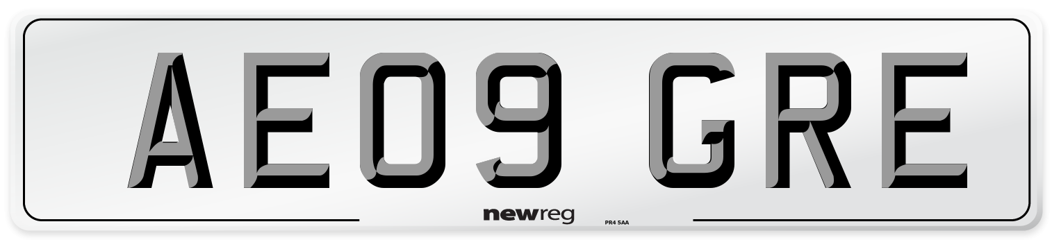 AE09 GRE Number Plate from New Reg